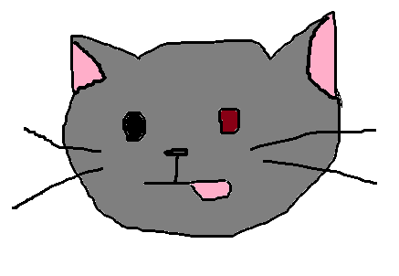 Drawing of a grey cat